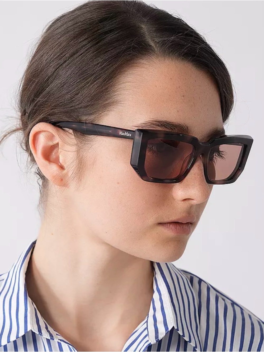 New MaxMara Tortoiseshell Square Sunglasses with Brown Lenses